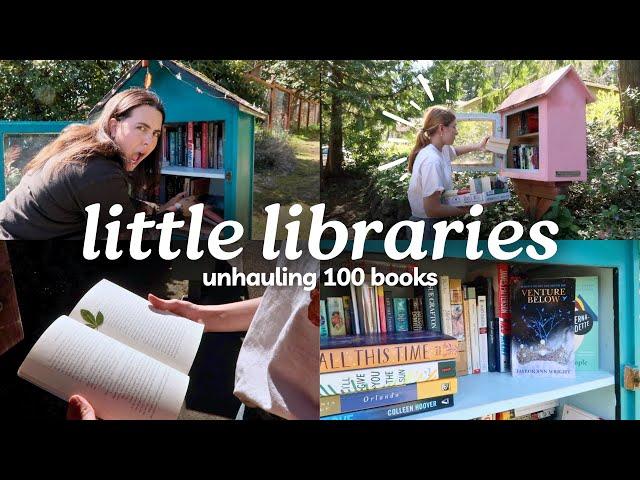 Little Free Library Vlog  *unhauling 100 books, surprise finds, bookstore trip*