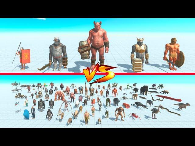 Throwing Weapon Team vs All Factions - Animal Revolt Battle Simulator