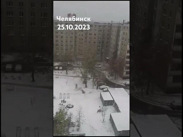 В Челябинске выпал снег 25.10.2023