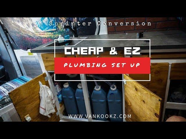 DIY Camper Van Conversion | Cheap and Easy Plumbing System | Quiet Sink Pump Secret