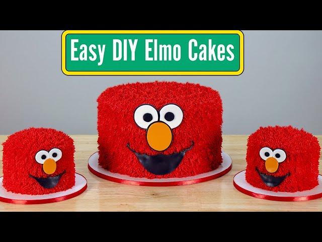 Elmo Birthday Cake - Matching Smash Cakes