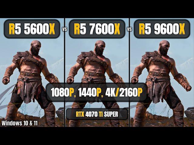 AMD Ryzen 5 5600x vs 7600x vs 9600x - 1080p, 1440p, 4K - 4070 Ti Super - Test in 10 Games