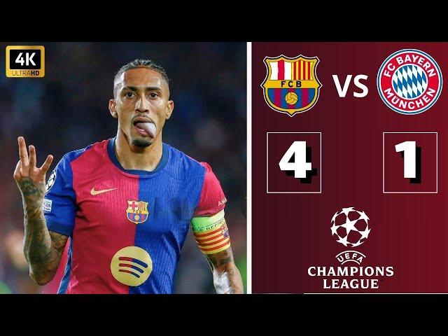 ملخص مباراة برشلونة وبايرن ميونخ 4-1  دوري ابطال اوروبا 2025   تعليق حفيظ دراجي - 4K