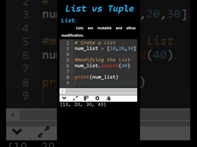 List vs Tuple in Python | Key Differences | Screenshot Theory with example