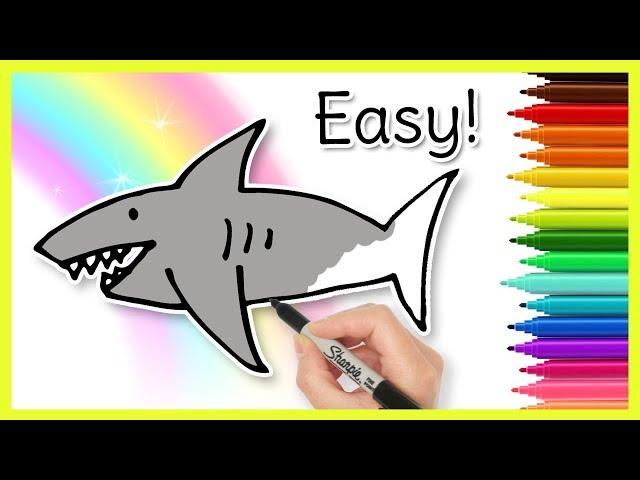 How to Draw a SHARK! Easy Kids Drawing Tutorial