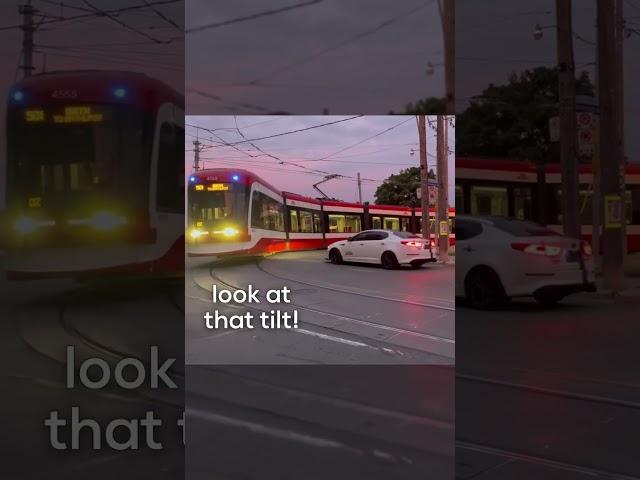 that looks painful for the streetcar! #shorts  #transit #toronto #streetcar