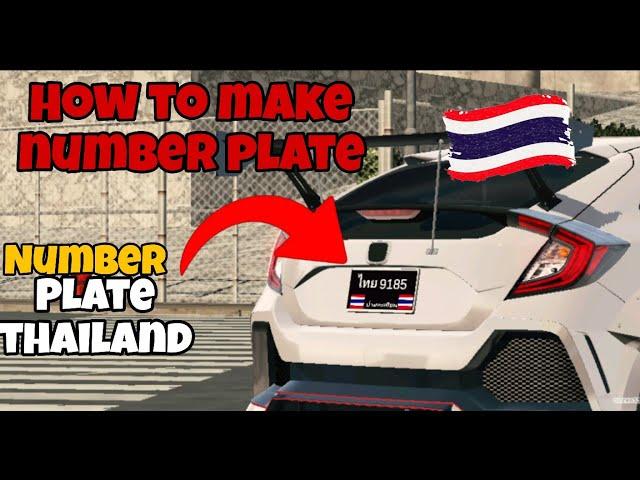 how to make number plate thailand in I car parking multiplayer