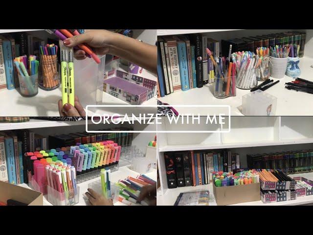 ORGANIZE WITH ME - organizing my pen and stationery collection, desk makeover