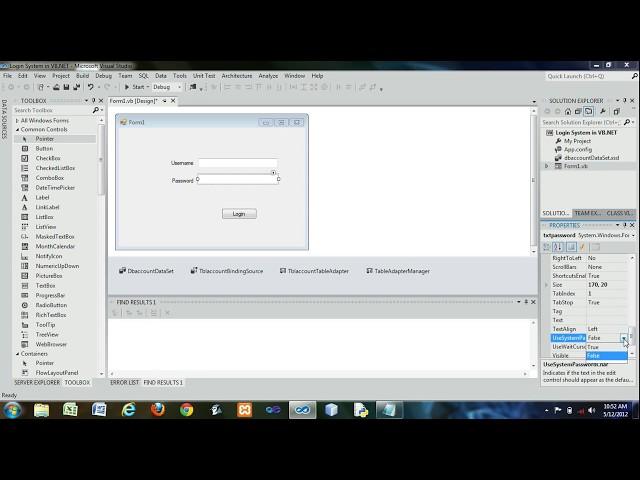 Visual Studio 2012 Login System in VB.NET