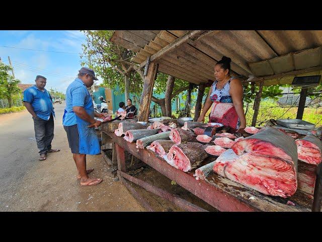 Wow!! Rural idyllic Village Beautiful Street Fish Market And Super Master Fish Cutting skills