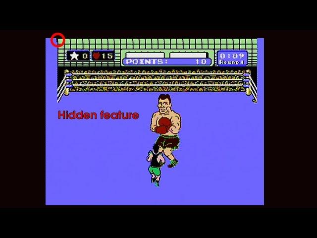 Punch-out!!! Hidden secret, the top left pixel punch marker