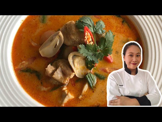 THAI TOM YUM SOUP RECIPE • Creamy Style! • Tom Yum Chicken | ThaiChef food