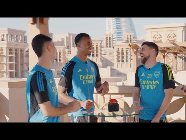 How competitive is Jorginho?!  | Gabriel, Jorginho & Martinelli take on the Emirates Quickfire Quiz