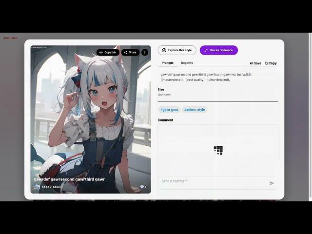 How to use PixAI.Art to make Gawr Gura's character pictures