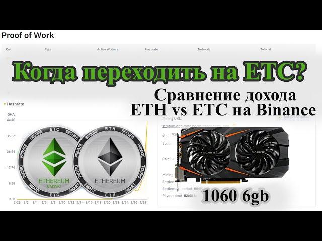 Майнинг ETC в Бинансе на 1060 6 гб / сколько майнит 1060 на Эфире Классик