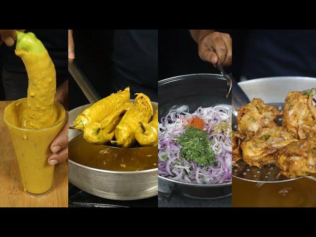 Perfect Veg Snacks Mirchi Bajji and Onion Pakoda | Easy Snacks recipe