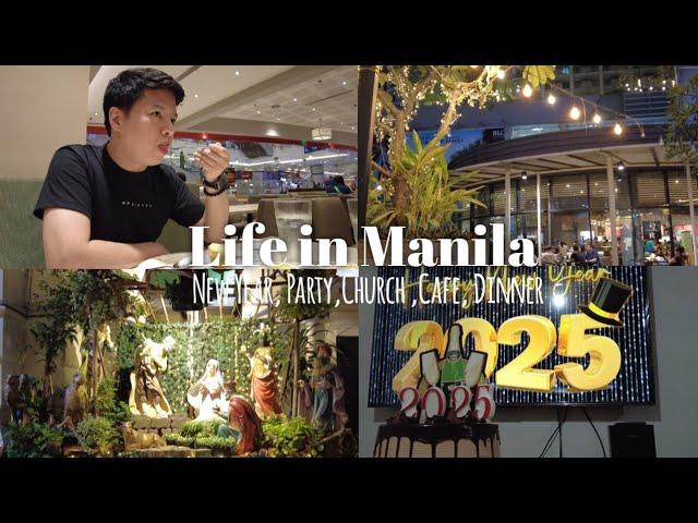 [vlog] Living in Manila: New Year's Eve, party, church, cafe, dinner.