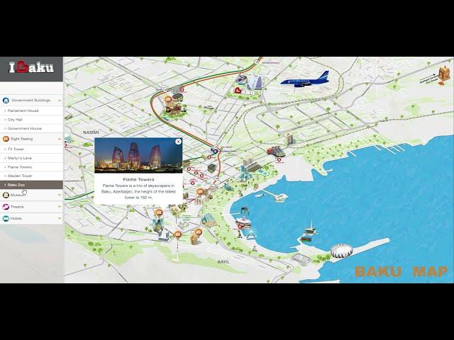 BAKU Map | Dubai Map | Interactive Map | Dubai Online Map | 3D Interactive Map |Easy Map Advertising