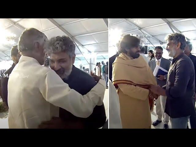 Deputy CM Pawan Kalyan With SS Rajamouli Visuals @ Ramoji Rao Commemoration Meeting | Manastars