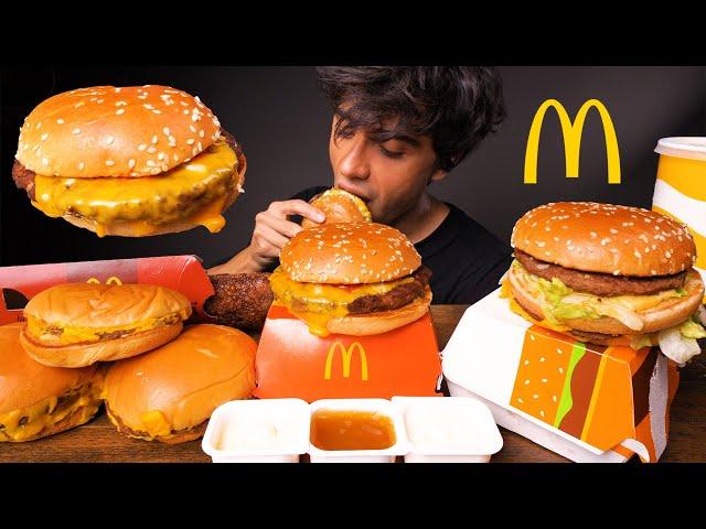 ASMR McDonalds Burgers: Big Mac, Double Cheeseburger, Triple Cheeseburger, Quarter Pounder & Sauce