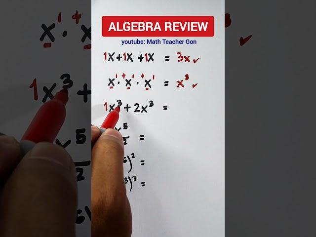 Algebra Review with @MathTeacherGon #mathteachergon #algebra #lawsofexponent #exponents