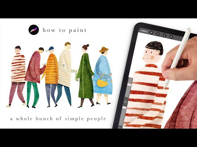 Paint simple people with me  Illustration tutorial. Procreate tips and tricks for beginners