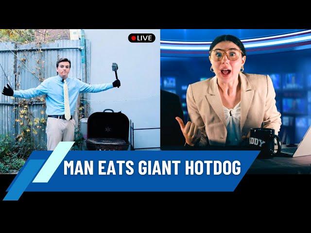 Local Man Becomes Hero After Eating Giant Hotdog | Sketch Comedy — Jacob Boatsman