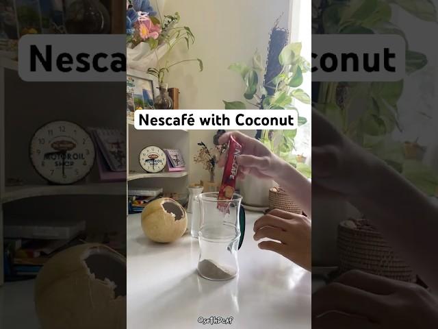 Nescafe with coconut #coffee #coffeetime #icedcoffee #coffeelove #nescafecoffee #cafe