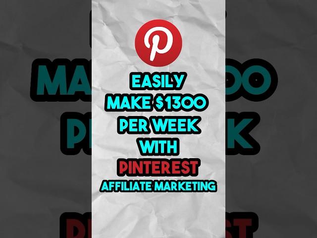 How To Make Money With Pinterest Affiliate Marketing. #shorts