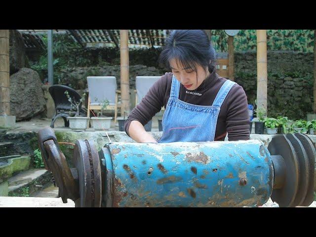 Genius Girl Modifies Antique Cutter, Upgrades 1-Phase to 3-Phase Motor!|Linguoer