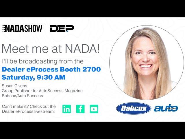 Live Interview with Susan Givens at Babcox/AutoSuccess from NADA Booth 2700