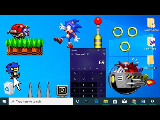 Sonic, but your desktop screen is the level?!