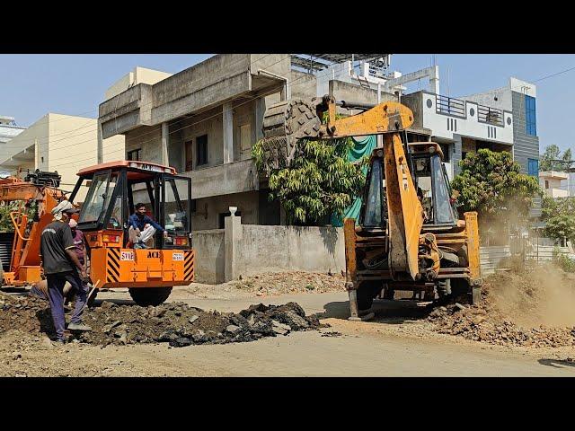 ACE HY130 Hydra Crane And Jcb 3dx eco expert Working Together. Cable Drum work.