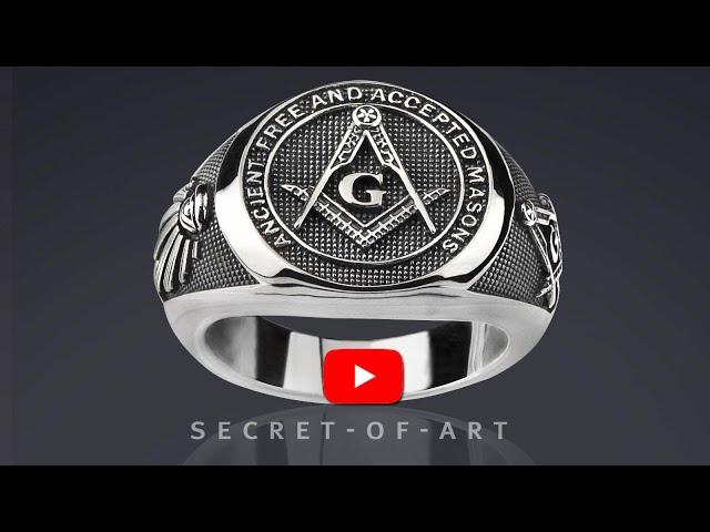 Masonic Ring Silver Freemason Masonry AF & AM Ancient Free and Accepted Masons