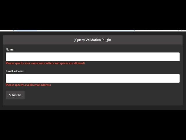 jQuery Validate Plugin Example to Implement HTML5 Form Validation With Error Messages in Bootstrap 4