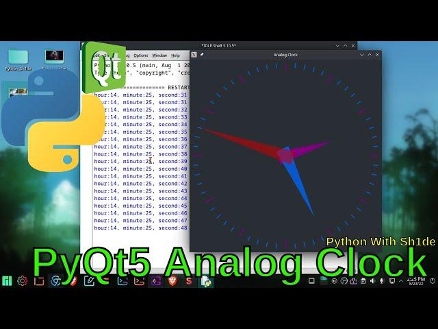 Analog Clock in Python | Create Analog Clock Using PyQt5 Python