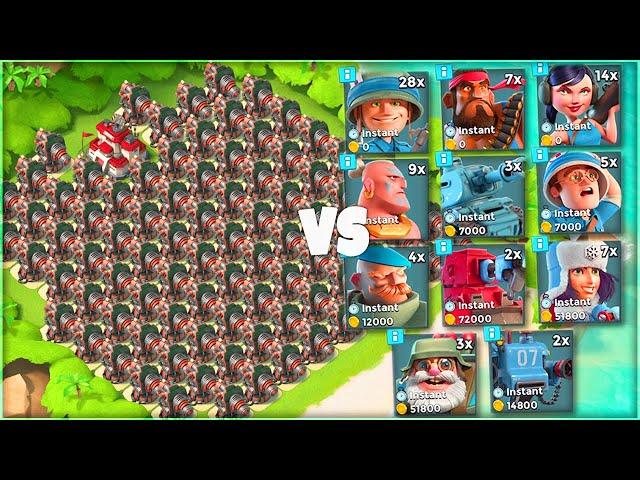 ALL BOOM CANNON BASE vs Every Troop in Boom Beach