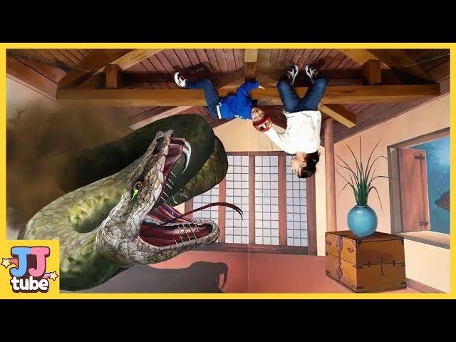 Pretend Play Magician & Dinosaur Escape Trickart Theme Park Museum [JJ tube]