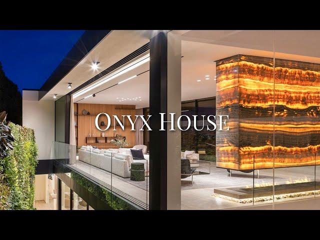 Modern Luxury House with Onyx Fireplace | Contemporary Home Interior Design Ideas