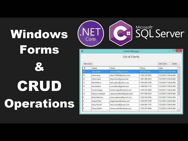 C# Windows Forms: Connect to SQL Server and Perform CRUD Operations | Create Read Update and Delete