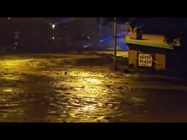 Floodwaters inundate Ruidoso, New Mexico during monsoon rains