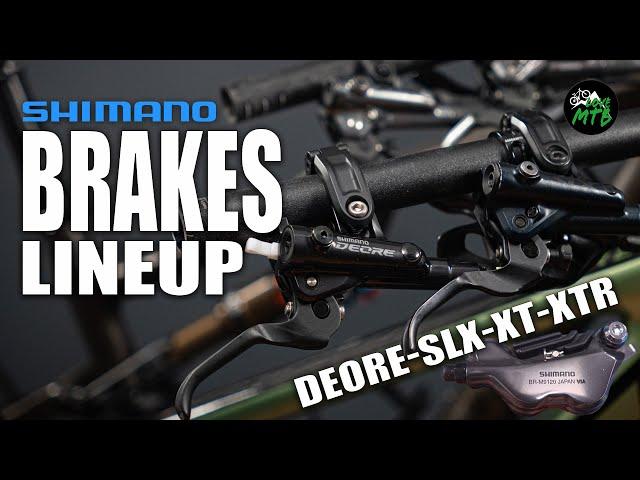 Shimano BRAKES Lineup - DEORE, SLX, XT, XTR, 2-piston, 4-piston, M6100, M7100, M8100, M9100, M9120