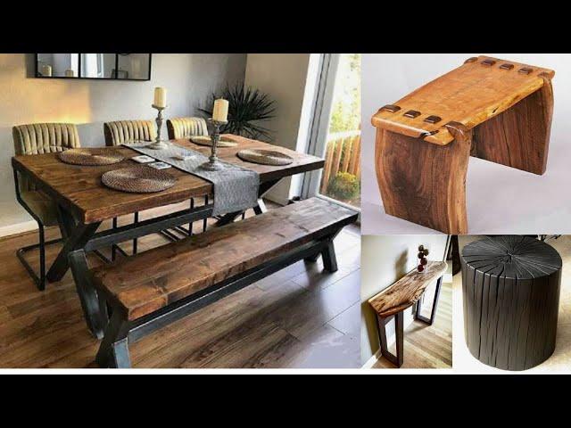 Wooden & Metal Dining Table bench legs Ideas Indoor & Outdoor Metal Furniture & Deco