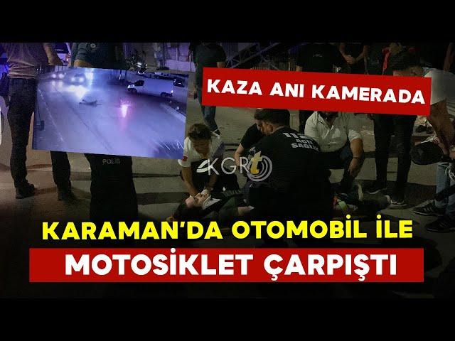 Karaman'da Motosiklet Sürücüsü Kazada Böyle Savruldu