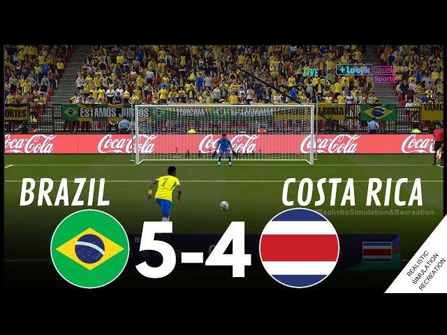 Penalty shootout  Brazil 5-4 Costa Rica  AMERICA CUP 2024 | Video game simulation