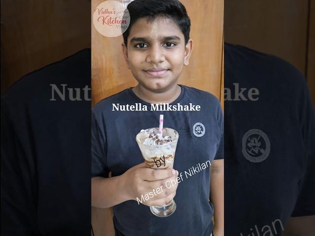 Nutella MilkShake without Mixi #ytshorts #milkshake #nutellarecipes #nutellamilkshake #vidhuskitchen