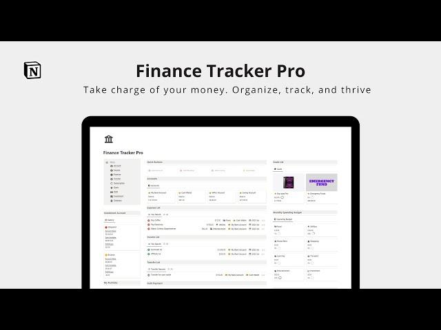 Finance Tracker Pro Walkthrough Notion Template