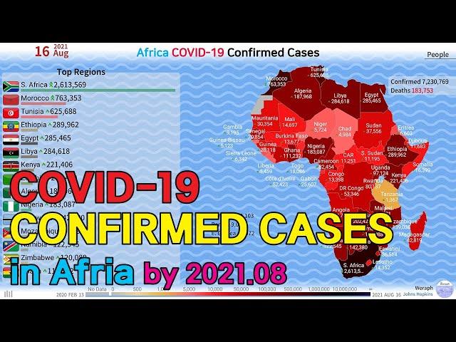 Africa COVID-19 Confirmed Cases by Map (20.02.13~21.08.16)