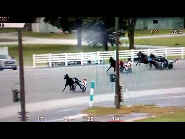 Bad Accident Saratoga Harness Race 10 - 9/9/24