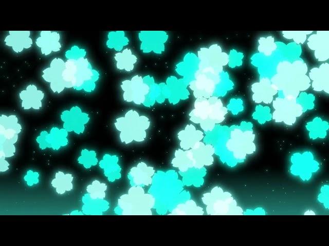 【With BGM】Motion graphics background with soaring LightBlue neon cherry blossoms